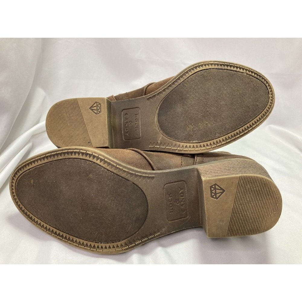 Rock & Candy Lipton Chelsea Booties Brown Womens Size 7 Block Heel Slip-On - Picture 7 of 9